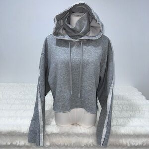 ALO Yoga Gray Hooded Cropped Sweatshirt